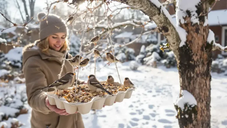 Tuiniers bewaren hun eierdozen in de winter voor een onverwacht en nuttig gebruik in de tuin